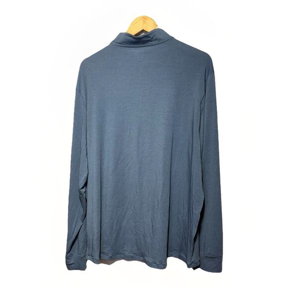 Old Navy Active 1/4 Zip Shirt Men’s XXL Blue Long Sleeve Pullover 4-Way Stretch - Picture 2 of 6